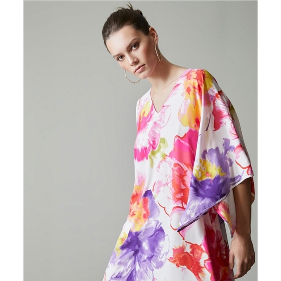 NWOT Natori Floral abstract tunic/caftan, size XS - Picture 9 of 9